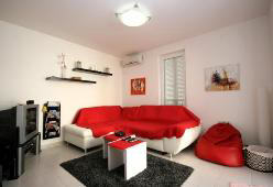 Apartment with air condition living room Baska island Krk Croatia