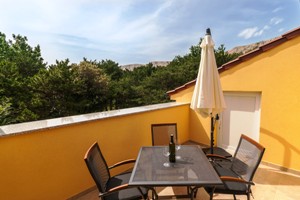 Apartment 49A with terrace garden barbecue in quite area Baska island Krk Croatia