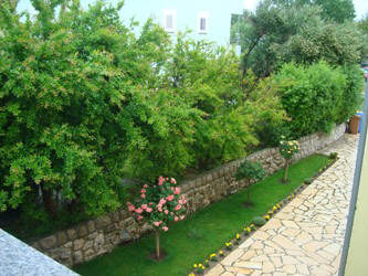 Appartement Lavanda in Strandnhe Blick von der Terrasse Insel Krk Kroatien