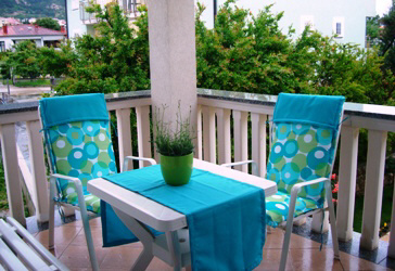 Apartment Appartement Lavanda in Strandnhe groe Terrasse Baska Insel mit Sitzgarnitur Krk Kroatien 