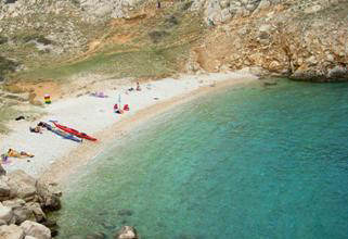 Bucht Strand Dubna Baska Insel Krk Kroatien