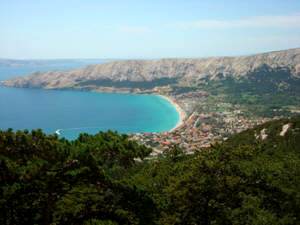 View from the cemetery hill Baska island Krk Croatia