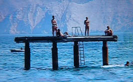 Sprungbrett Baska Insel Krk Kroatien Sprungbrett Baska Insel Krk Kroatien